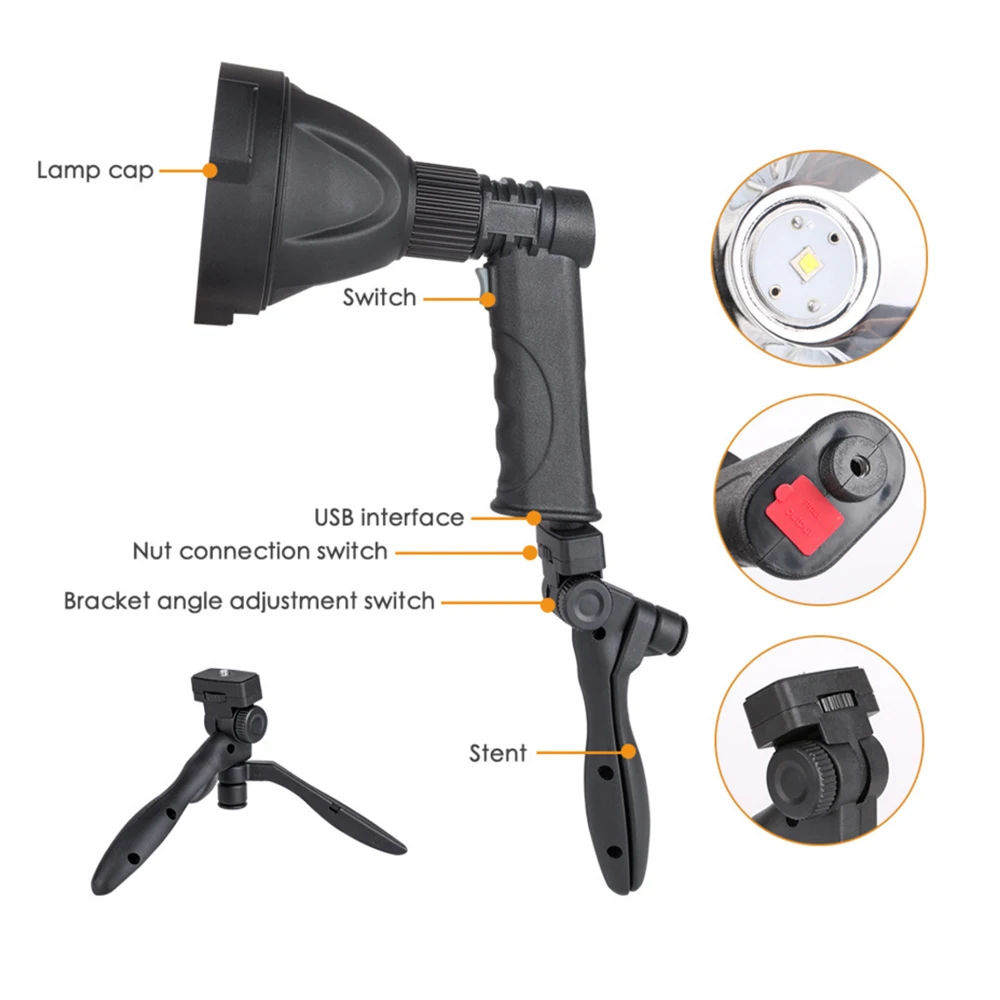 Перезаряжаемый ручной Точечный светильник 10 Вт портативный светодиодный