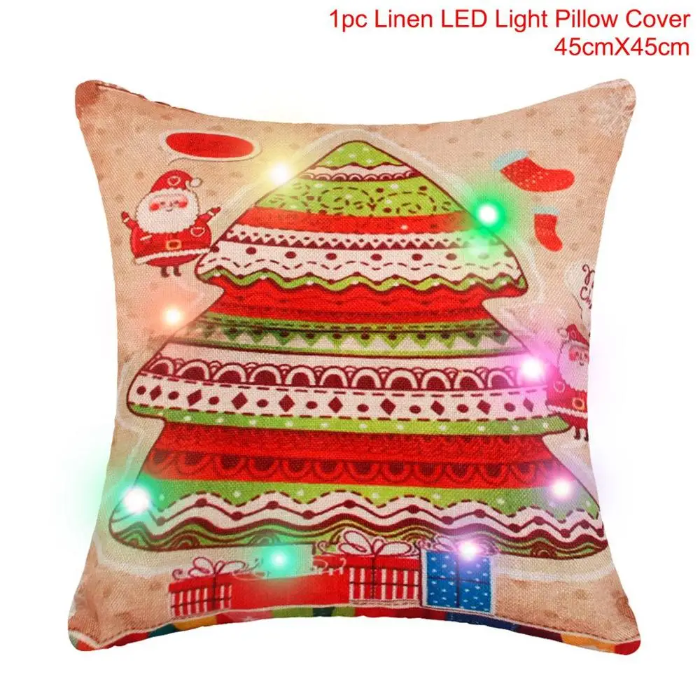 Cushion Cover 03 Huiran светодиодный чехол для рождественской подушки рождественские украшения для дома Natal Navidad рождественские украшения счастливого Нового года - Цвет: Cushion Cover 03