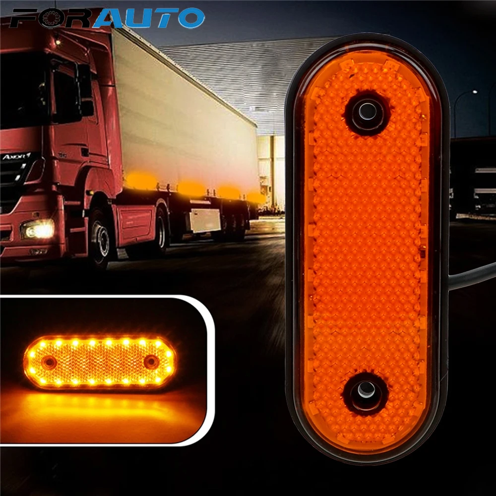 FORAUTO 20 светодиодный DC 24V Боковой габаритный фонарь для грузовика красный желтый
