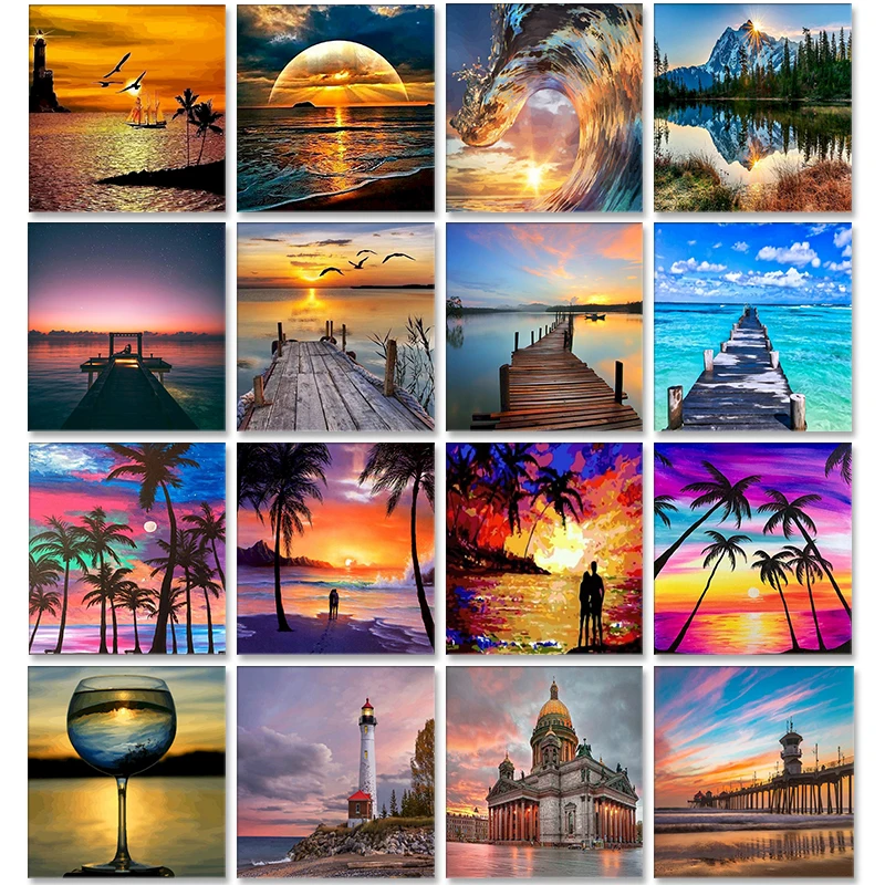 

5D DIY алмазная живопись Four Seasons волна Вышивка крестом мозаика Алмазная вышивка цветок камни в форме ромба домашнее украшение с бриллиантами