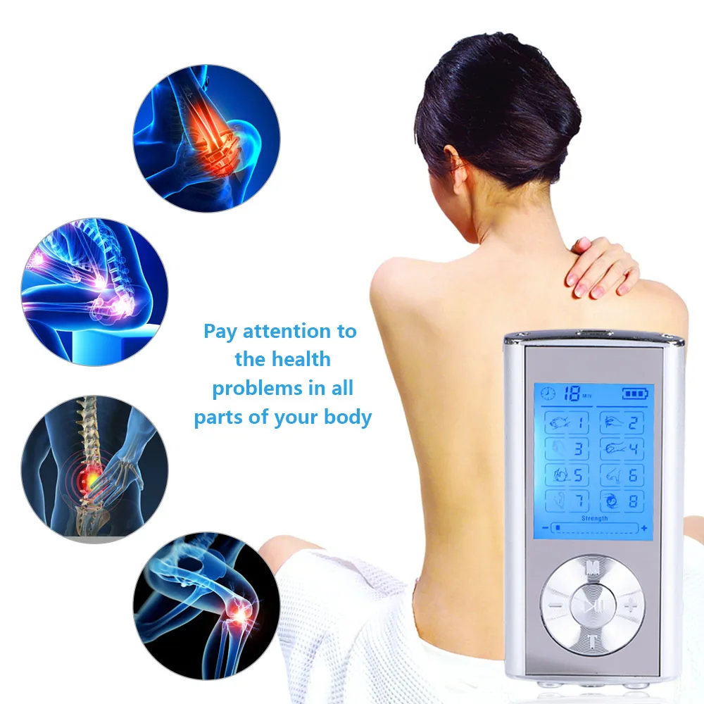 Перезаряжаемый Электрический массажер Carevas 8/16 режимов портативный с блоком Tens