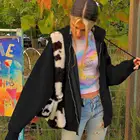 70% Прямая поставка! Модная женская куртка с длинным рукавом на молнии с большими карманами, теплая толстовка, свободная куртка