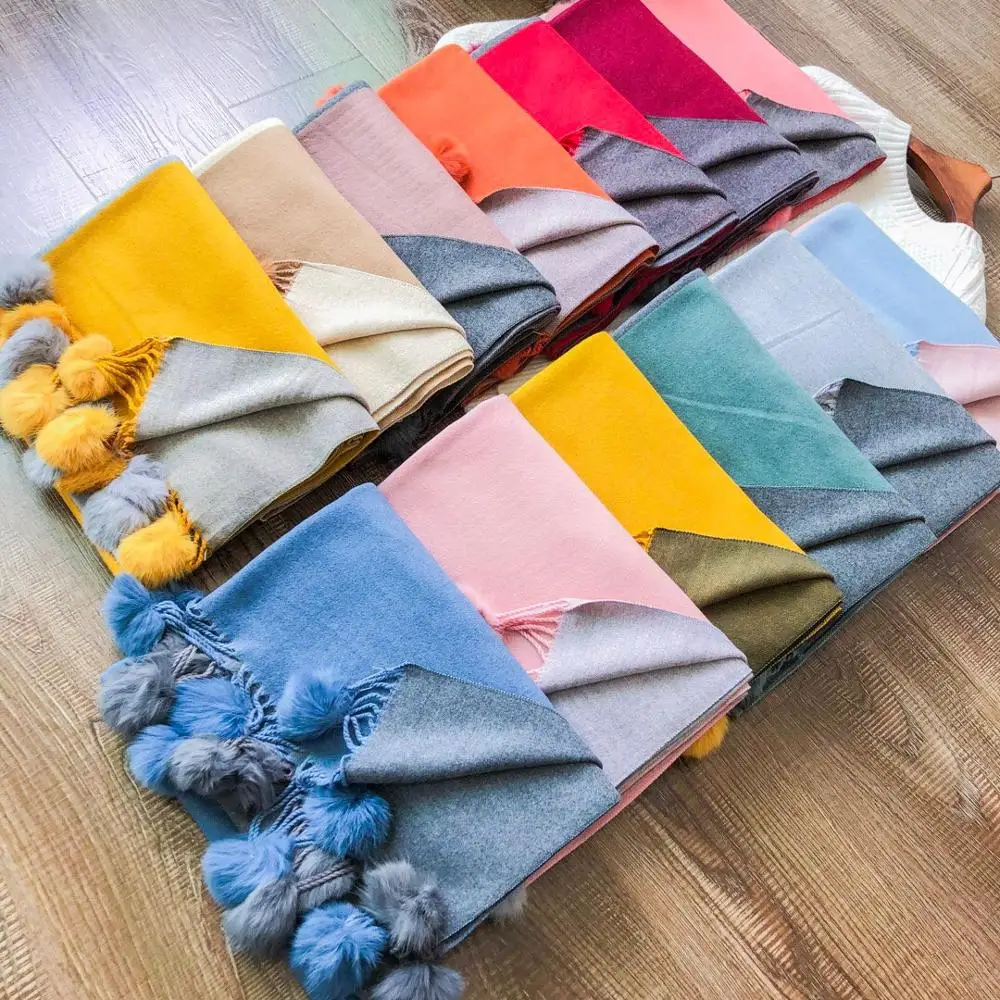 Женский шарф зимние женские однотонные шарфы палантин шаль на среднем