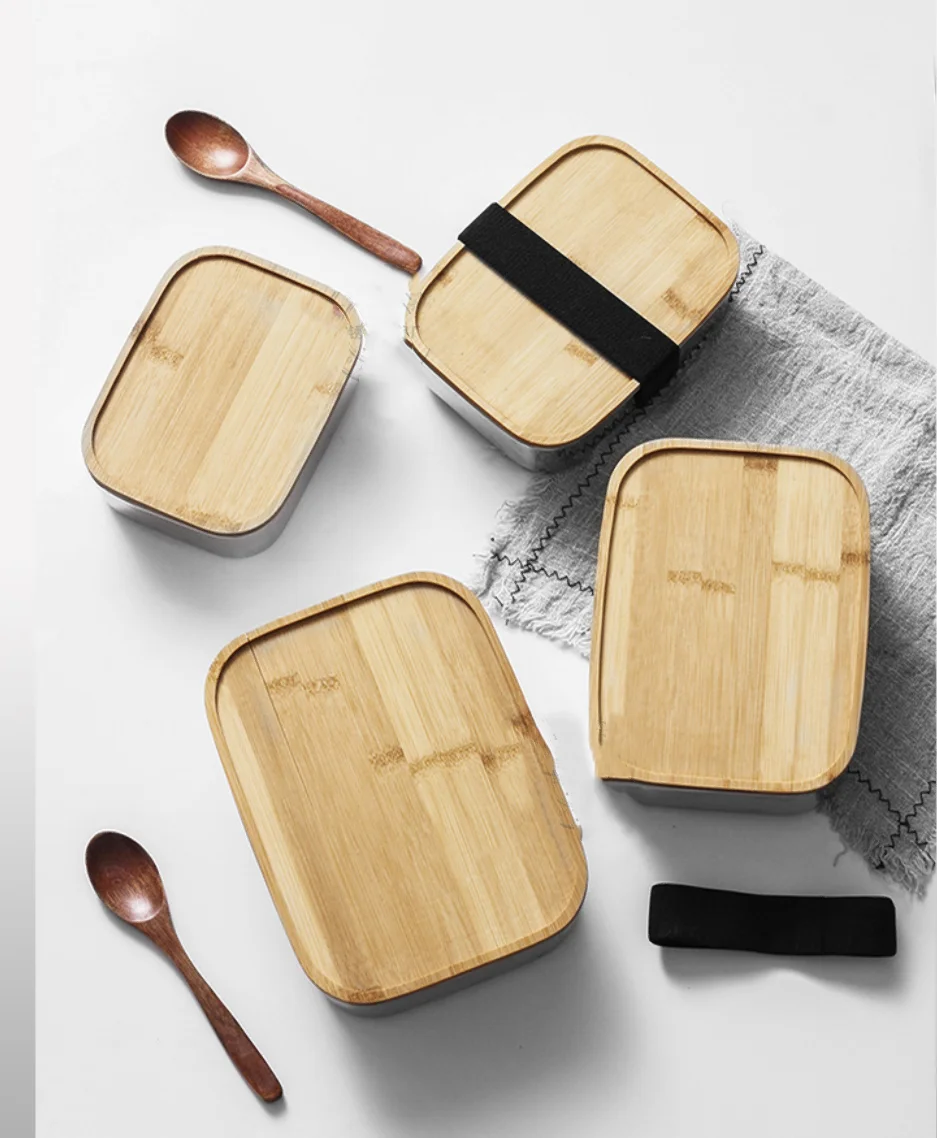 1200ML/1400ML Stainless Steel Lunch Box Adults Bento Food Container 3 compartments for Kids With Bamboo lid 304 Large Capacity |