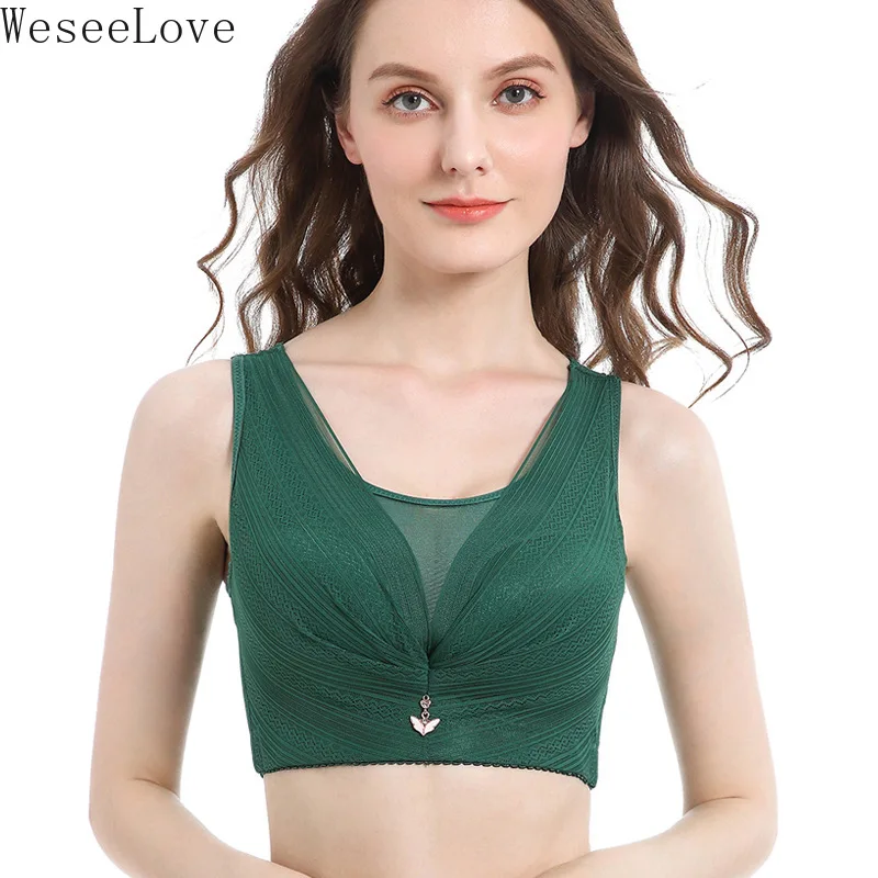 

WeseeLove сексуальный бюстгальтер для Для женщин кружевное нижнее белье, чашечки расположены рядом, нижнее белье больших размеров плюс бюстгал...