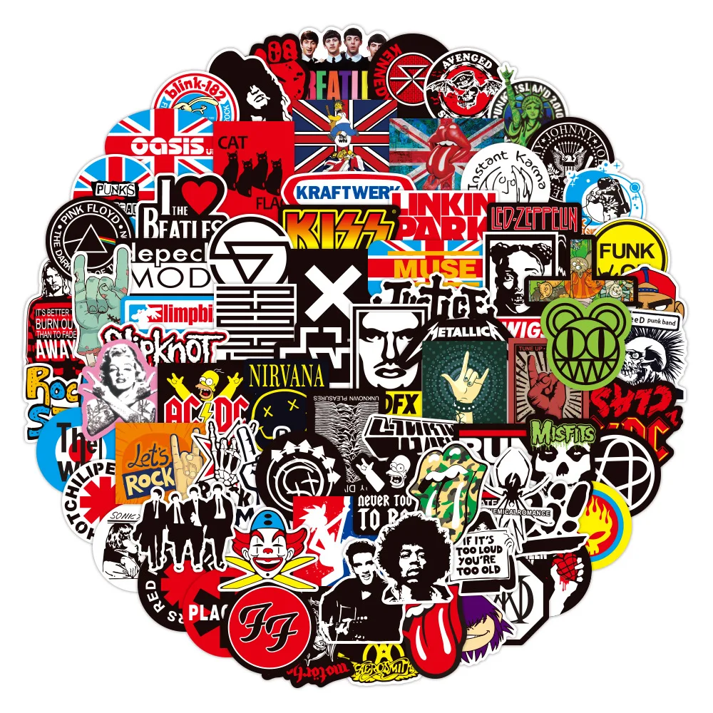 100 шт. наклейка в стиле рок музыка ретро граффити наклейки JDM для гитары мотоцикла