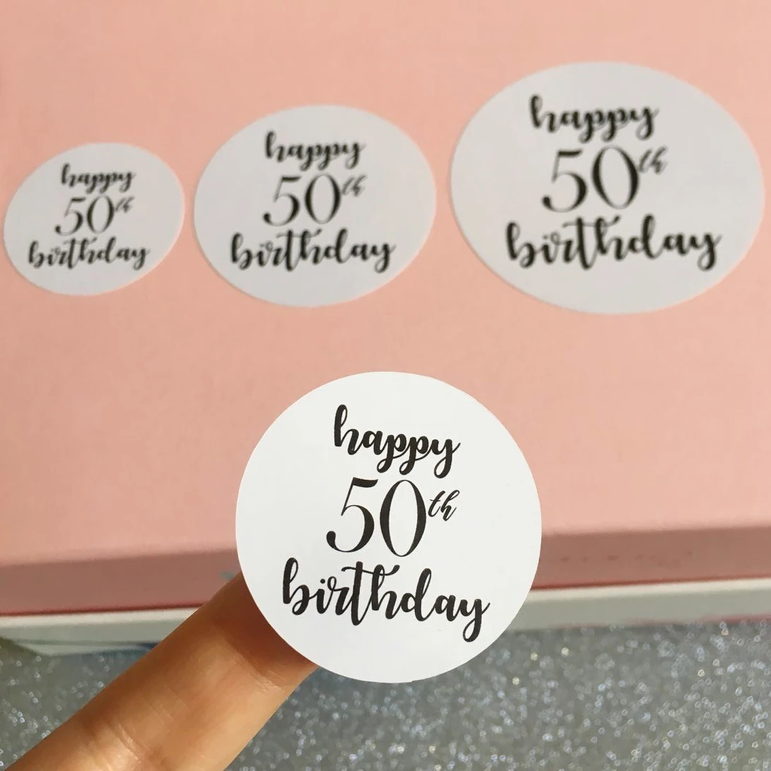 1 5/2/2.5/3 дюймовый круглый Happy 50th на день рождения наклейки этикетки вечерние пользу