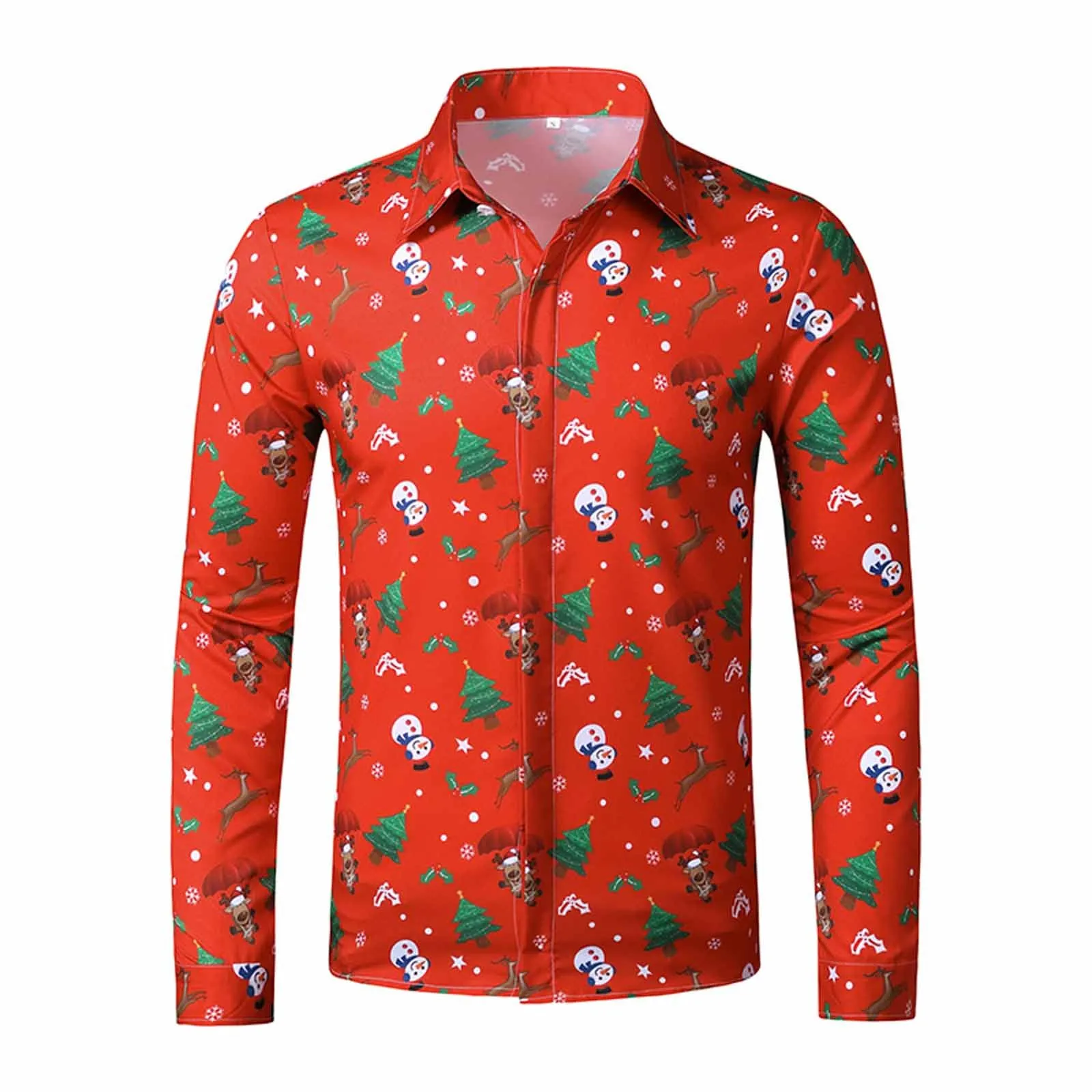 Мужские рубашки с фальш вставкой chemise homme рождественские принтом снежинок harajuku