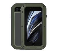 love mei for apple iphone 7 8 se 2020 plus metal aluminum armor shockproof heavy duty case protective covergorilla glass