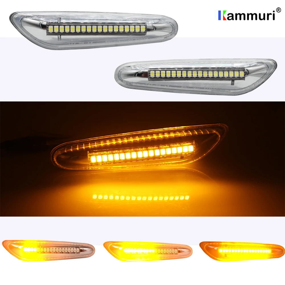 2 шт. Серебристый Белый Светодиодный Боковой габаритный фонарь сигнал поворота
