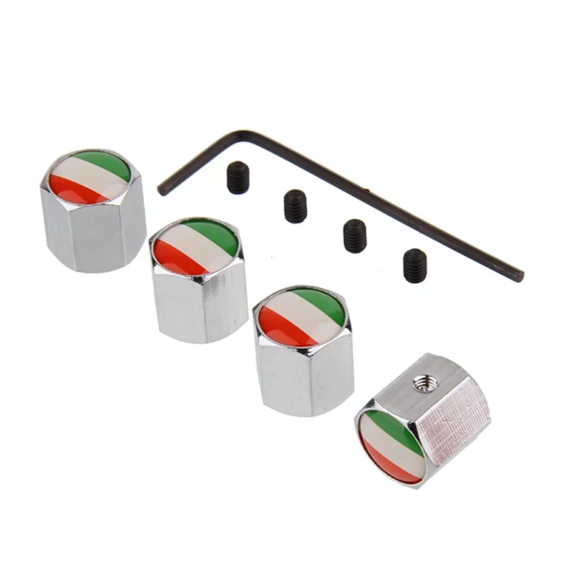 4 шт./компл. Италия флаг логотип защита от кражи нержавеющая сталь Черное колесо