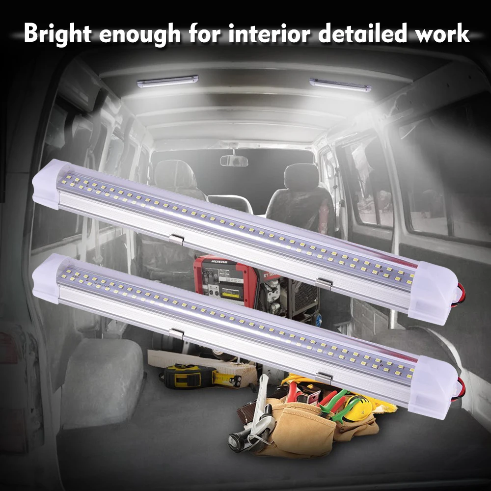 

13.5" Car Interior Led Work Light Bar 5W 72LEDs Lamp Tube with Switch for Cabinet Van Lorry Truck Camper Boat Ceiling Light D30