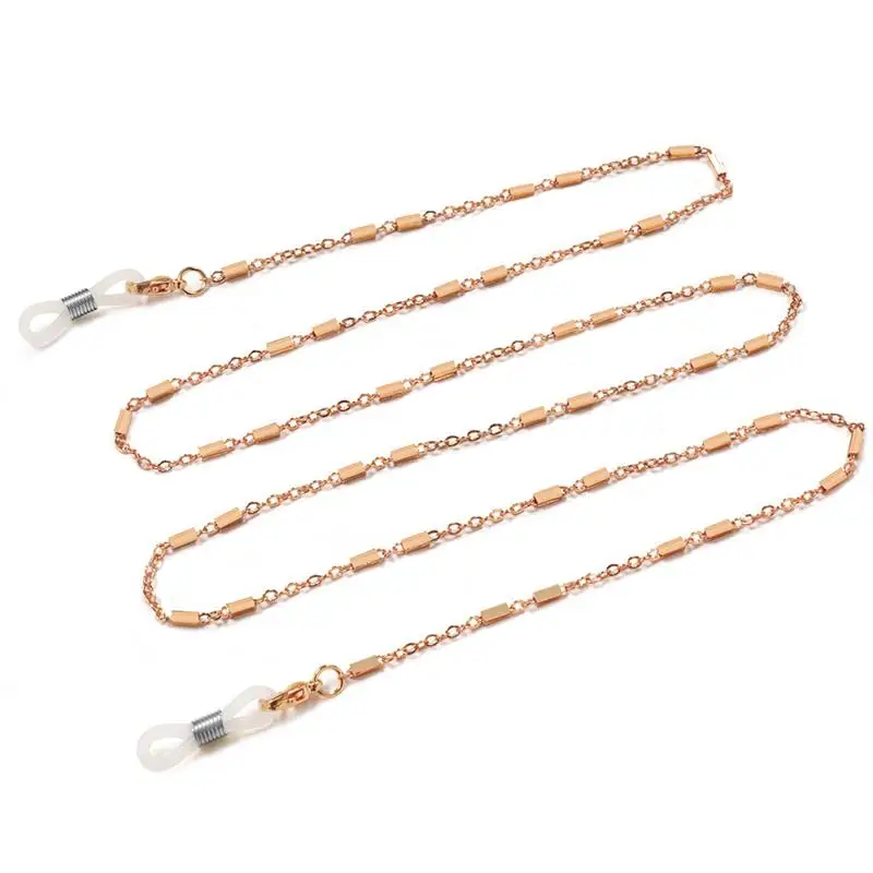 Simple 0 word clip square tube glasses chain type sunglasses masked gold lanyard |