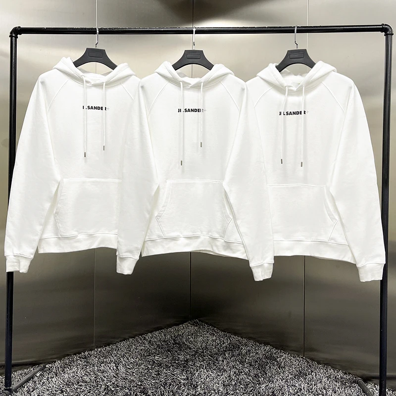 

Fw21 new Jil fashion brand sander 1:1 Unisex Hoodie Sweatshirt 100% Cotton Black lettered logo hip hop loose oversize Hoodie