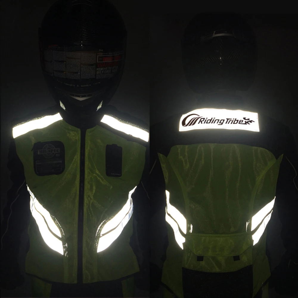

Riding Tribe Moto Reflective Jacket Motorcycle Safty Waistcoat Warning Clothing High Visibility Vest Team Uniform JK-22