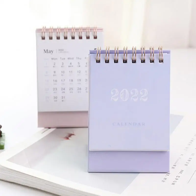 2022 простой Настольный бумажный мини-календарь Morandi с маленькими украшениями