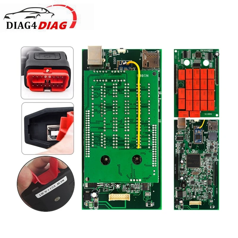 DS150 Pro บลูทูธ USB V9.0คู่ PCB สีเขียว Board TCS PRO + NEC รีเลย์ใหม่ V2020.23 OBD2 Diagnosic เครื่องสแกนเนอร์ใช้สำหรับรถยนต์/รถบรร...