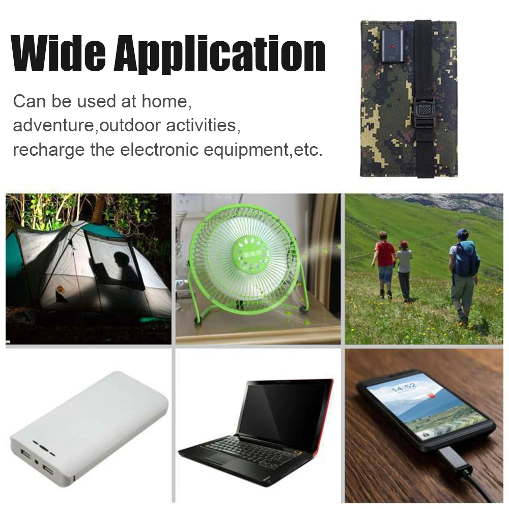 20W USB Foldable Solar Panel Flexible 5V2000mAh Battery Charger Portable For Hiking Smartphone Charging Batter | Обустройство дома