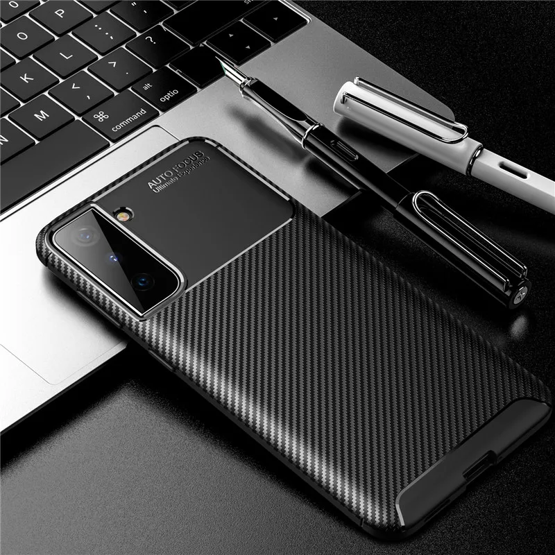 Чехол из углеродного волокна для Samsung Galaxy S21 чехол Ультра мягкий бампер телефона