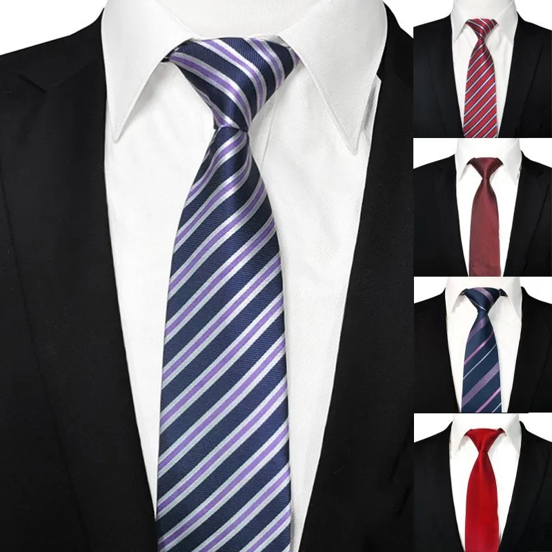 

8cm Men's Ties Blue Red Stripe Flower Floral Jacquard Necktie Accessories Daily Wear Wedding Party Gift