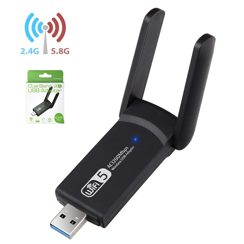 

1200M Stable Signal For PC Wifi Adapter With Antenna Dongle Network Card Dual Band USB 3.0 Laptop External Mini Desktop Router