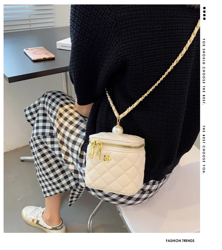 

Beibao cosmetic bag chain box bag women's summer 2021 new fashion Mini Lingge One Shoulder Messenger Bag