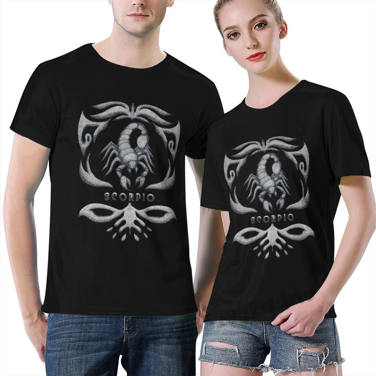

Scorpio Zodiac Vintage Vector Illustration T Shirt Short Sleeve Family Designing Natural Euro Size S-6xl Humor Crazy Shirt