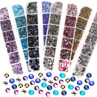 2000 шт.кор. мульти Размеры кристалл AB SS4-SS30 Hot Fix Украшенные стразами Супер Блестящий горный хрусталь с плоским металлическим основанием для ткань для одежды