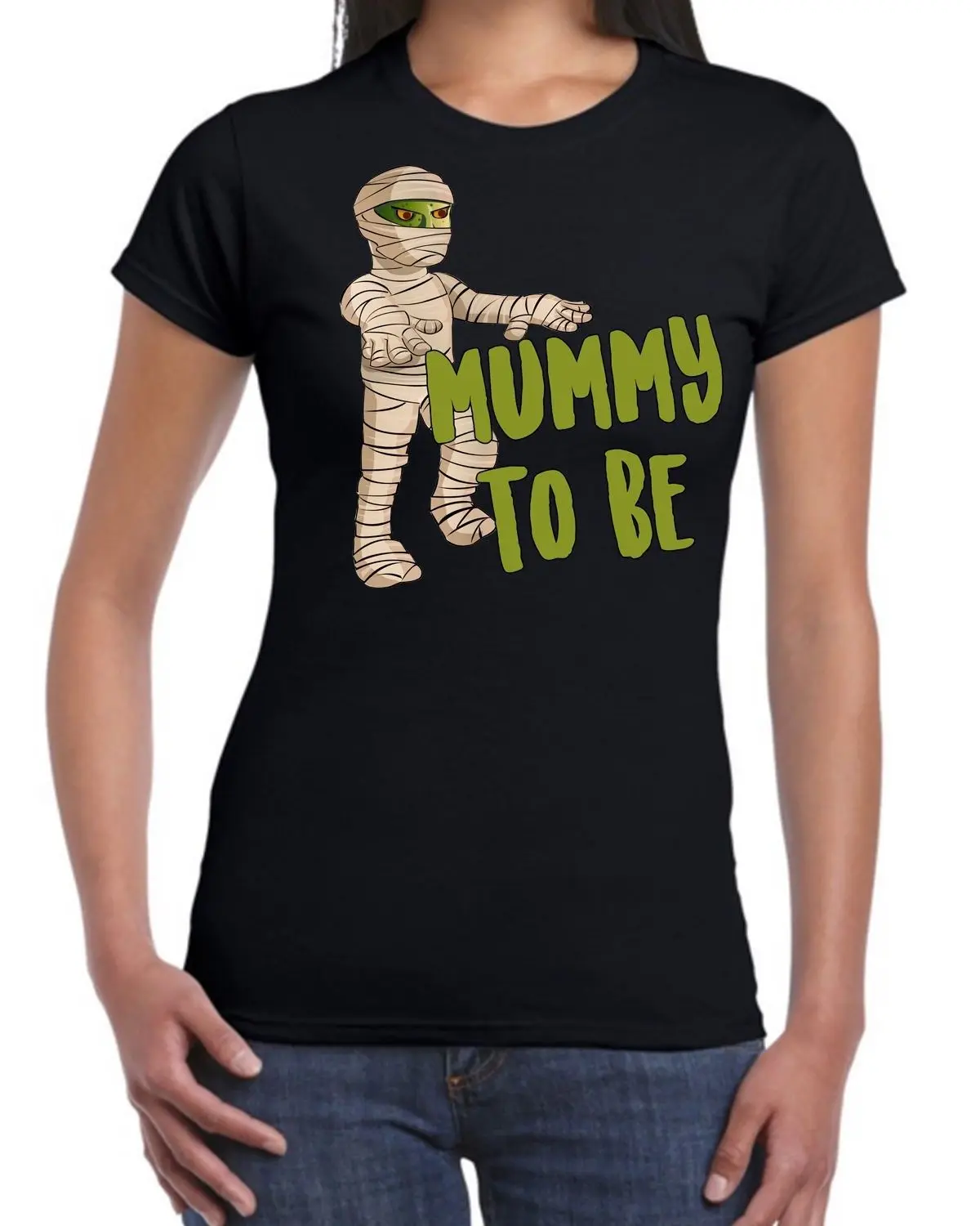 Мужская футболка с надписью Mummy To Be Green черная Повседневная унисекс для мамы и