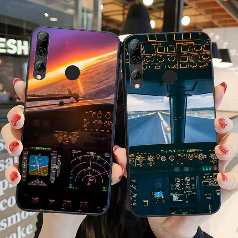 

Aircraft Airplane Cockpit Phone Case For Huawei Honor 8X 9 10 20 Lite 7A 7C 10i 9X Play 8C 9XPro