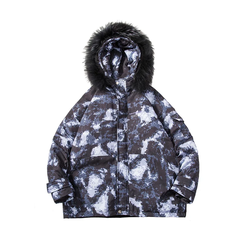 Liketkit мужские зимние куртки с капюшоном камуфляжные парки 2019 лоскутные