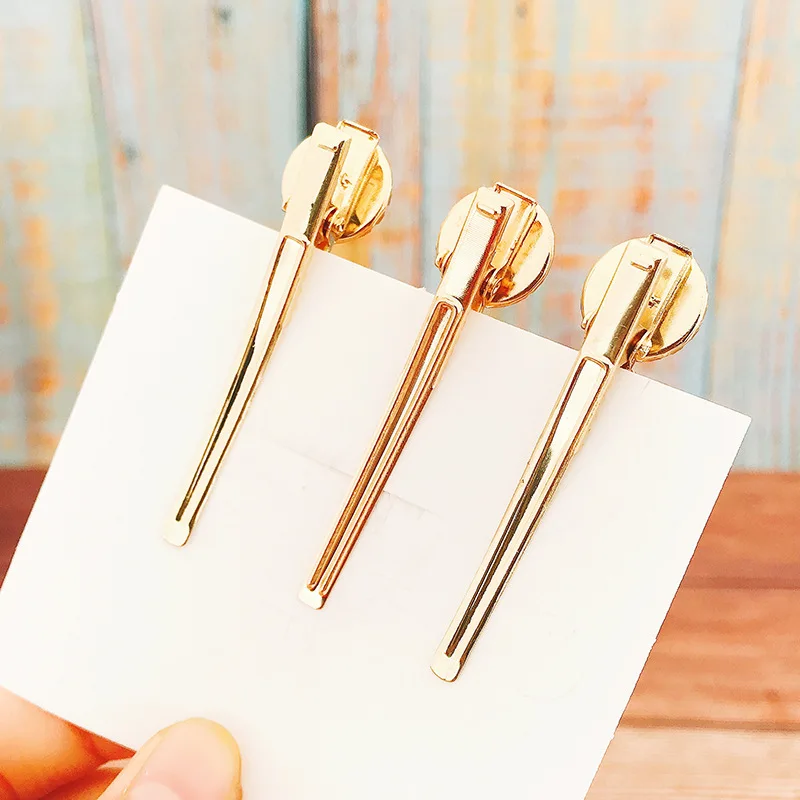 

New Korea Crystal Hair Clips women Sweet Geometric Round Clamp Hairpin Hair Accessories Sweet high end shining Duckbill Clip