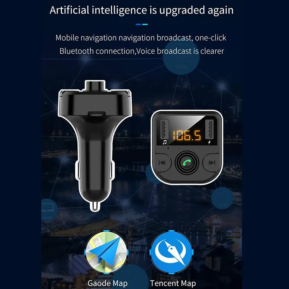 Двойное USB Автомобильное зарядное устройство с fm-передатчиком Bluetooth Hands-Free FM модулятор автомобильное зарядное устройство для телефона для IPhone