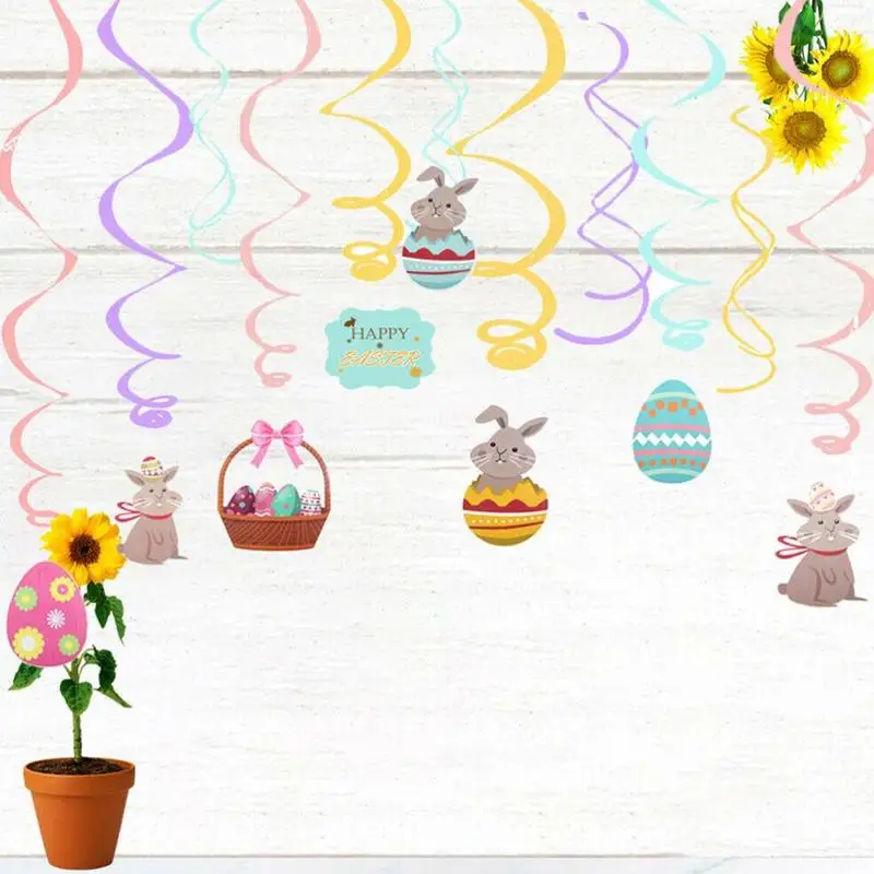 

1 set 1 sell Easter ornaments Bunny Easter party garland O5J3
