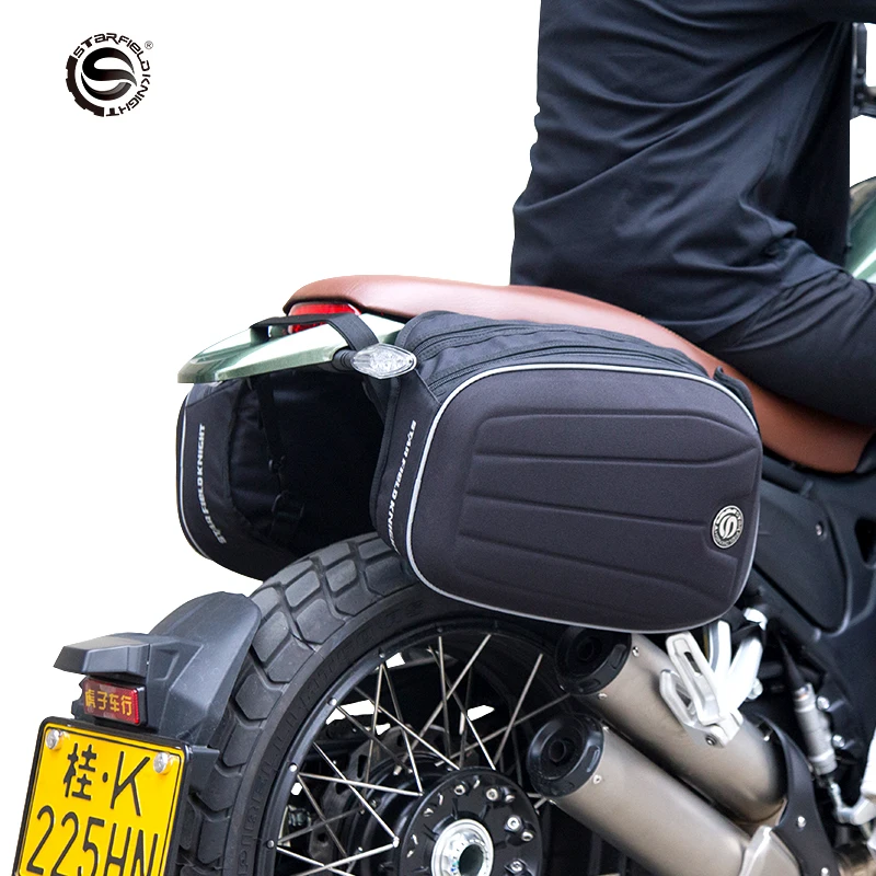 

2020 Brand New Top Case Motorcycle Tai Bag Motorcycle Travel Equipment Chopper Bomber Rear Seat Bag Saddlebags Double Side Bag