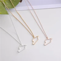 10 outline hollow asia syria map state geography necklace city hometown geometric souvenir clavicle pendant necklace jewelry
