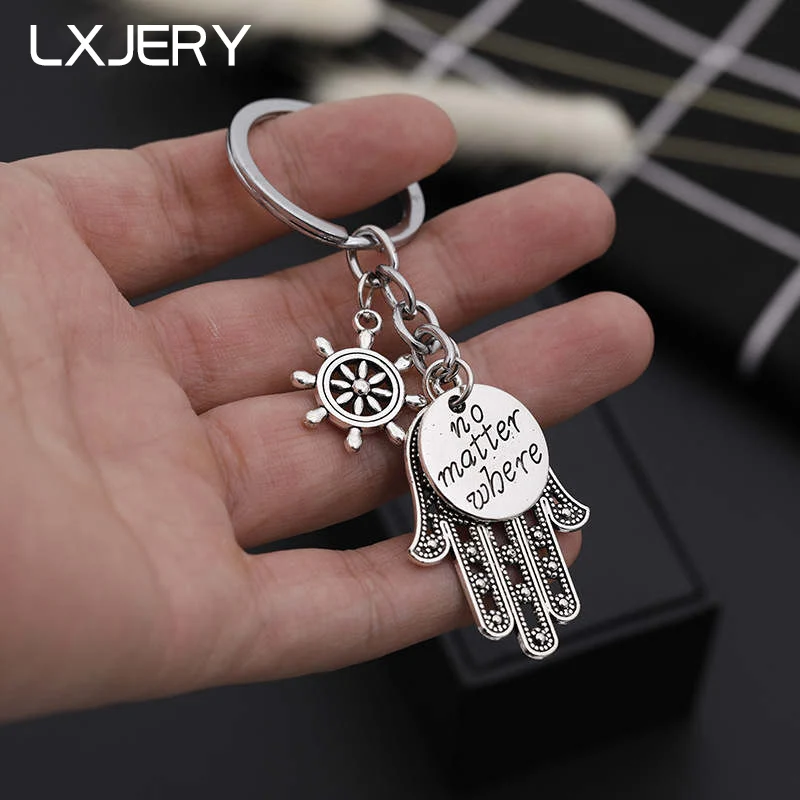LXJERY в винтажном стиле Фатима брелок виде руки богемном для ключей с сумкой женщин