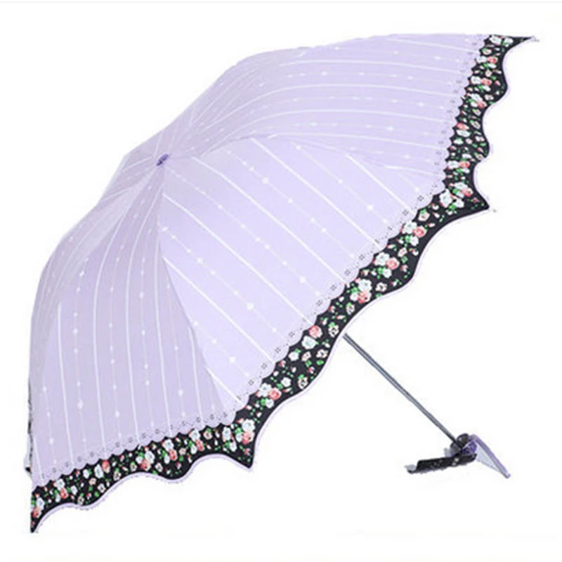 Пляжный мини складной зонт от солнца женский защитный синий полиэстер Guarda Chuva