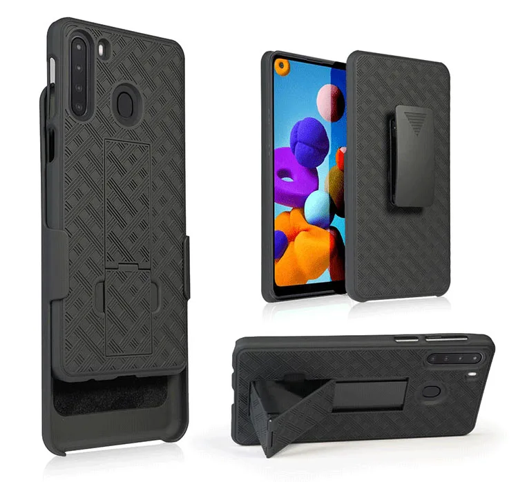 

Phone case with finger holder and the opp phone cover for Samsung A21-X