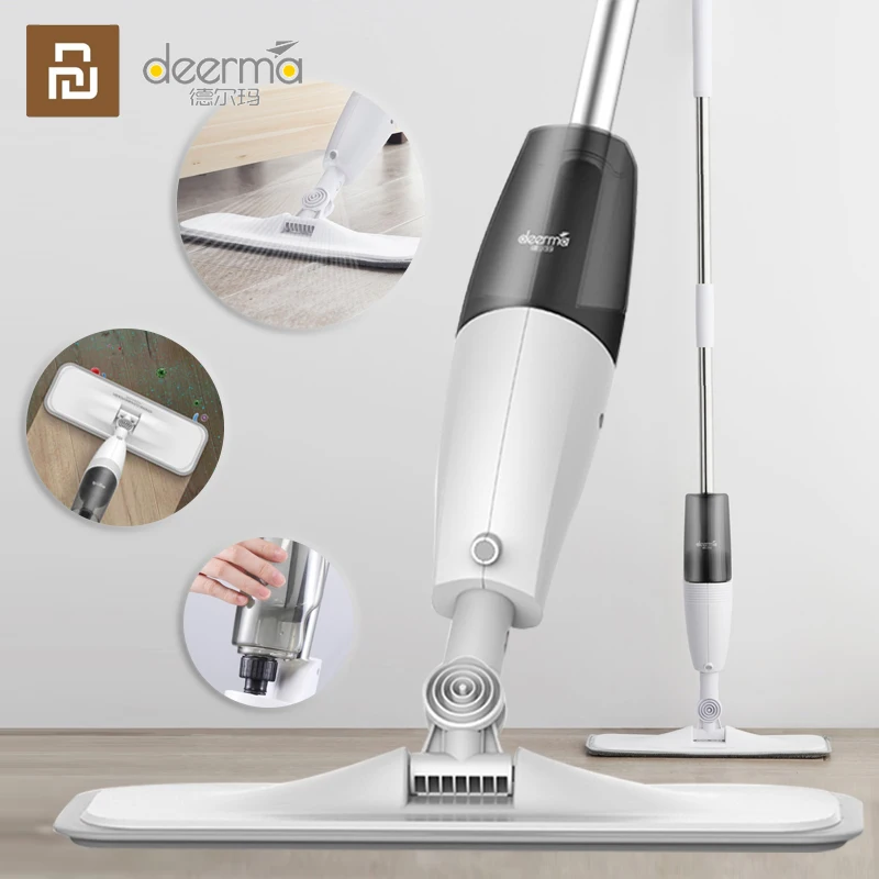 Mijia-Fregona Xiaomi Deerma con Pulverizador de Agua, Mopa Barredora Plana para Limpieza del Hogar con Rotaci&oacute;n de 360 grados, Trapeador Limpiador de Polvo, Original-1