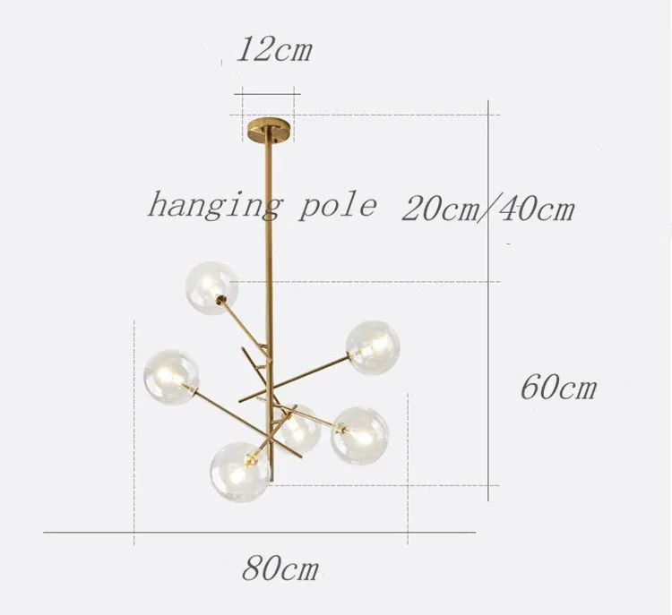 

Glass Bubbles Study Livingroom Restaurant Cafe Decoration Lamp Europe Modern Creative Concise Style Glass Pendant Light