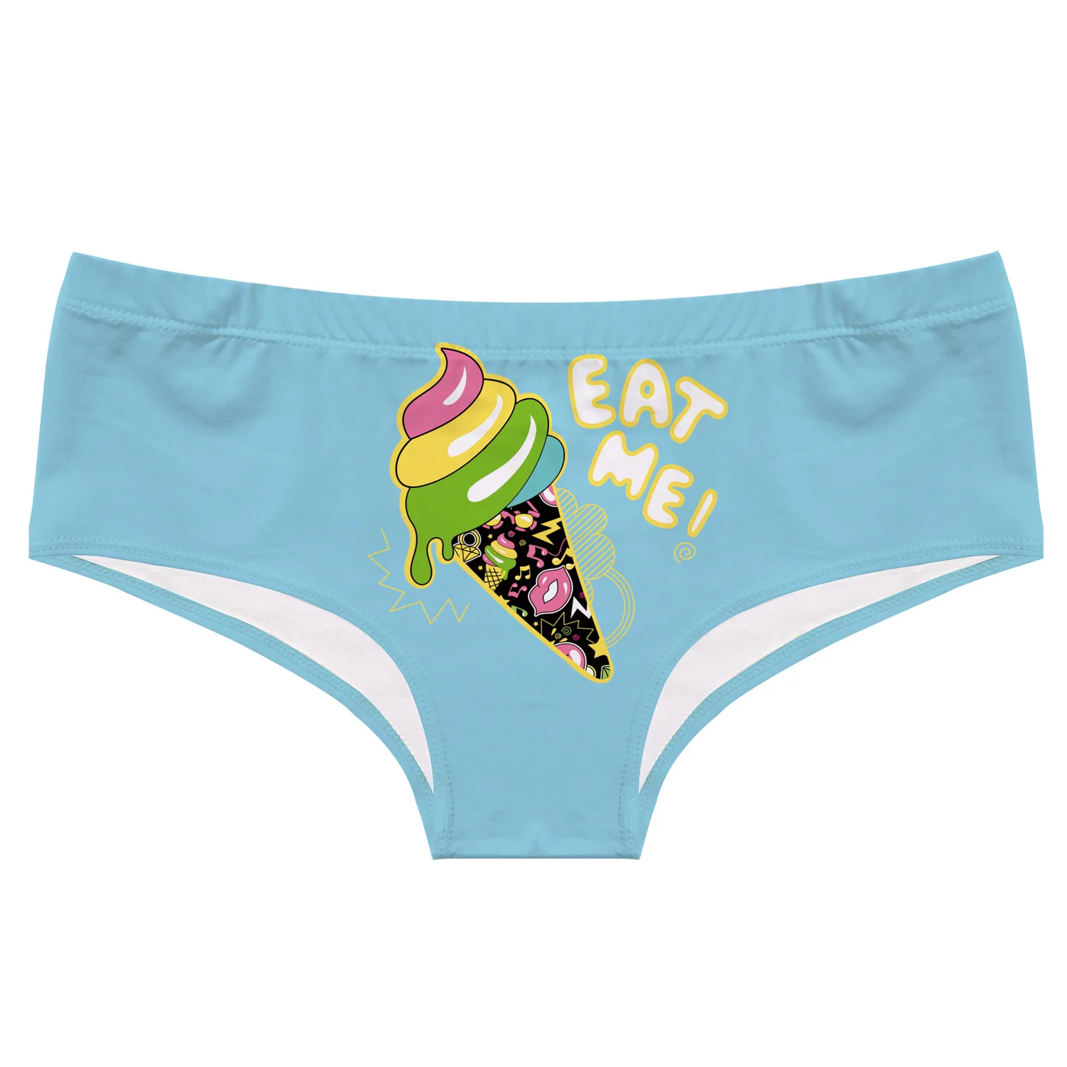 Женские эластичные трусики с низкой талией бесшовные буквенным принтом