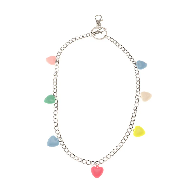 Цветной металлический брелок в форме сердца для женщин и девушек классный милый