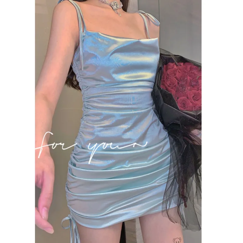 

Sexy Dress Women Spaghetti Strap Dresses Female High Waist Sheath Club Dress Short Summer 20201 Mini Sleeveless Vestidos Ins