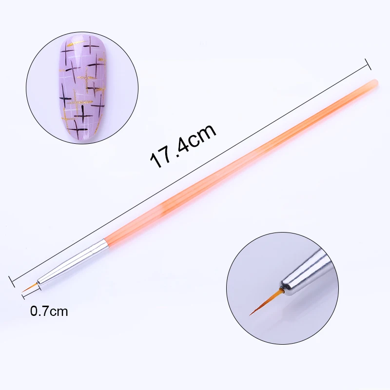 4 шт./компл. смешанный размер акриловая кисть для ногтей лайнер рисования линий