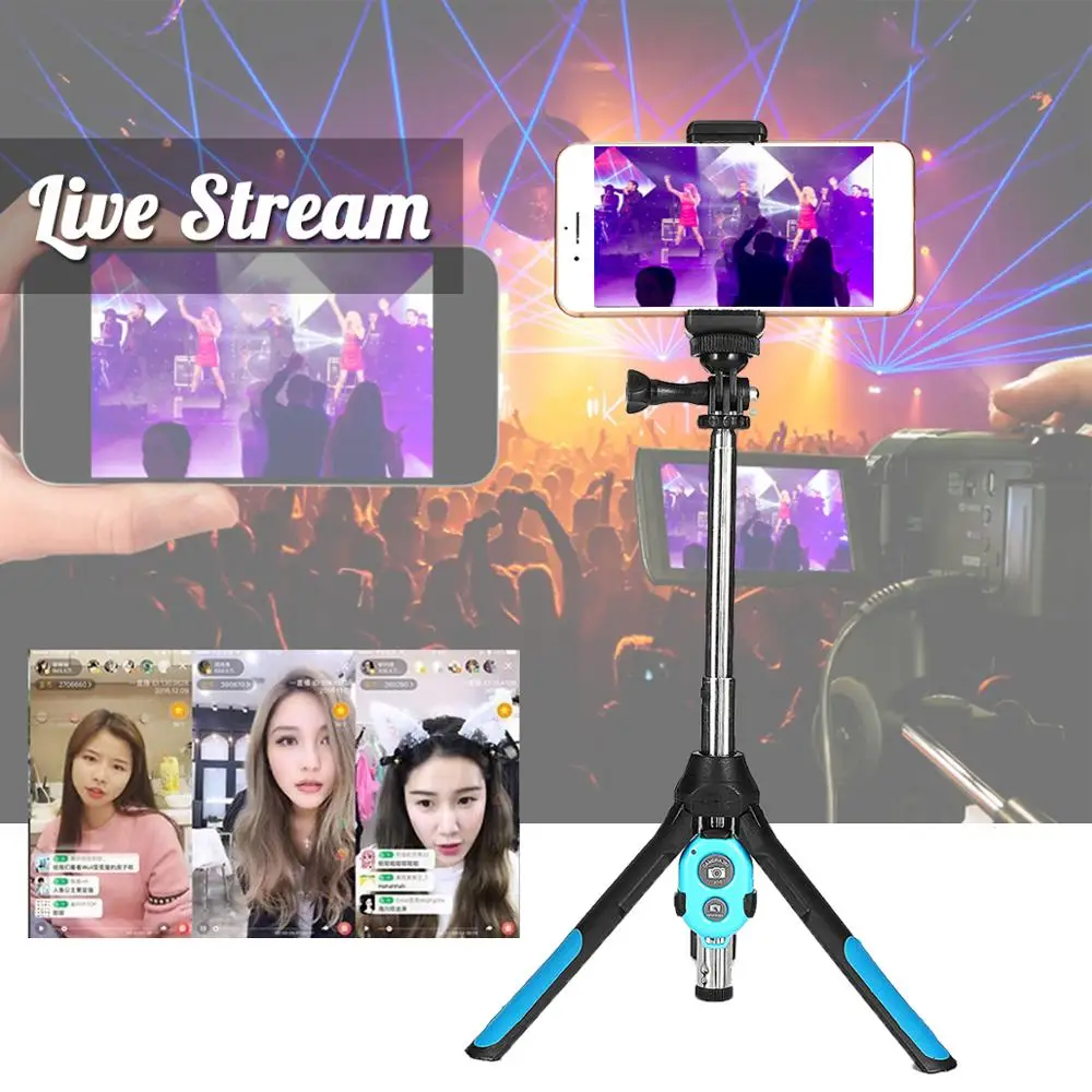 Складная bluetooth селфи-палка 3 в 1 беспроводной штатив с дистанционным управлением