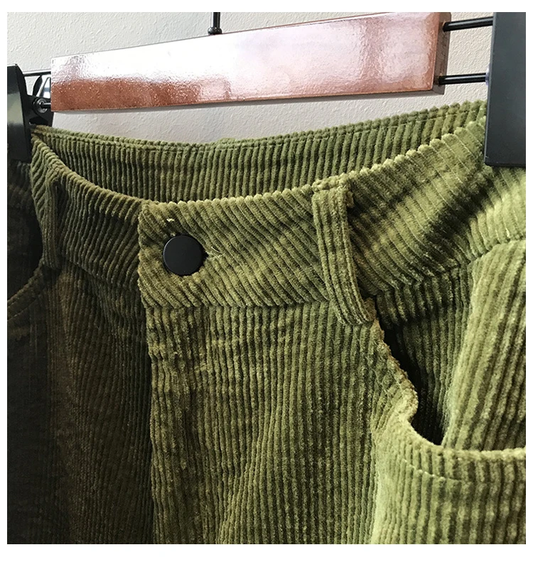 Corduroy Pants Women Winter Autumn Thick Casual Trousers High Waist Straight Pant Full Length Harem Pants