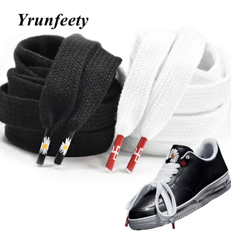 

2021 New 47"/55"/63" Little Daisies Shoelace Cartoon Printing Flat Shoe laces High-top Canvas Sneakers Shoelace AF1 AJ Shoelaces