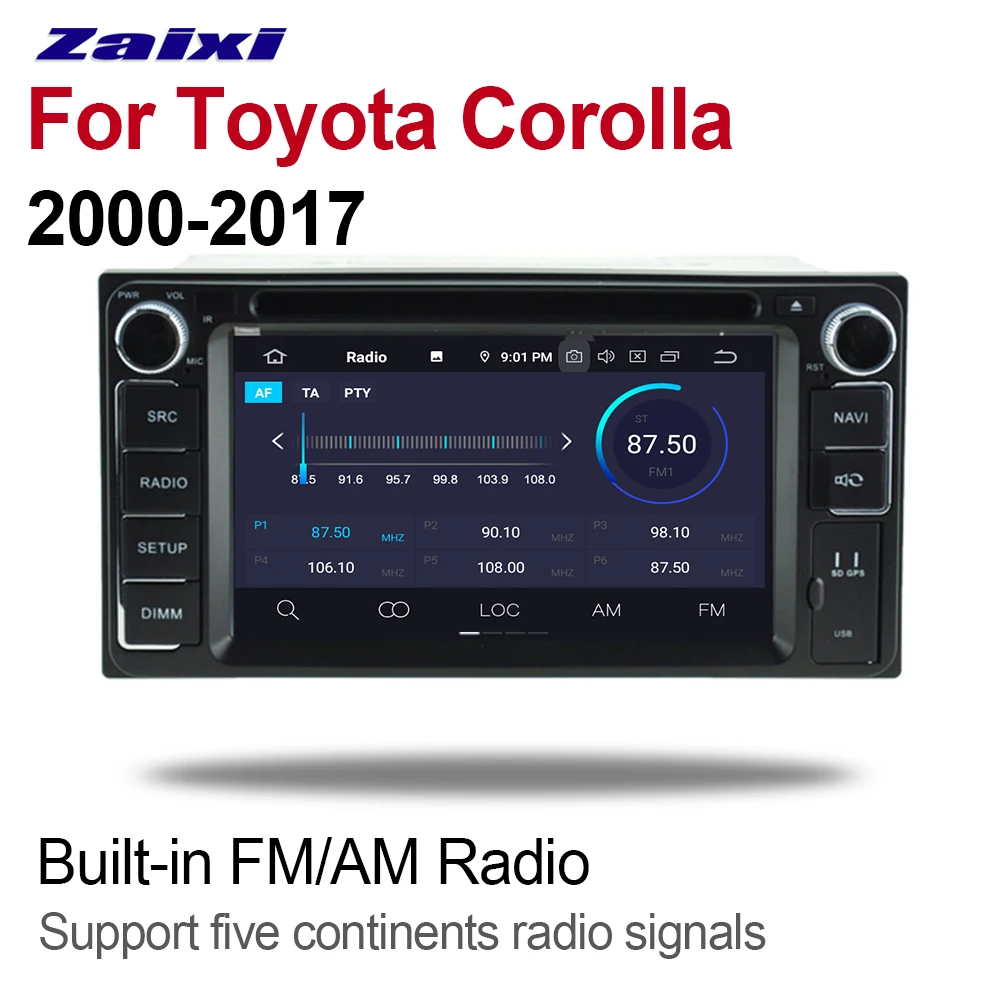 Для Toyota Corolla 2000 ~ 2017 навигационная карта 2din Android 9 0 Восьмиядерный 4 Гб ОЗУ