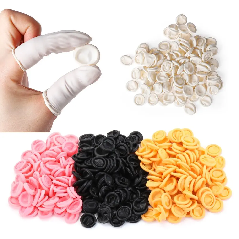 

100/300PCS Anti-static Disposable Fingertips Protector Gloves Latex Rubber Finger Cots Cover Non-slip Nail Art Tool